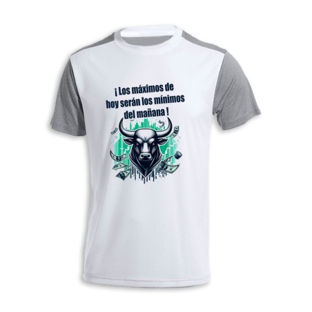 CAMISETA DISEÑO BICOLOR inversores bolsa toro wall street Maximus personalizada