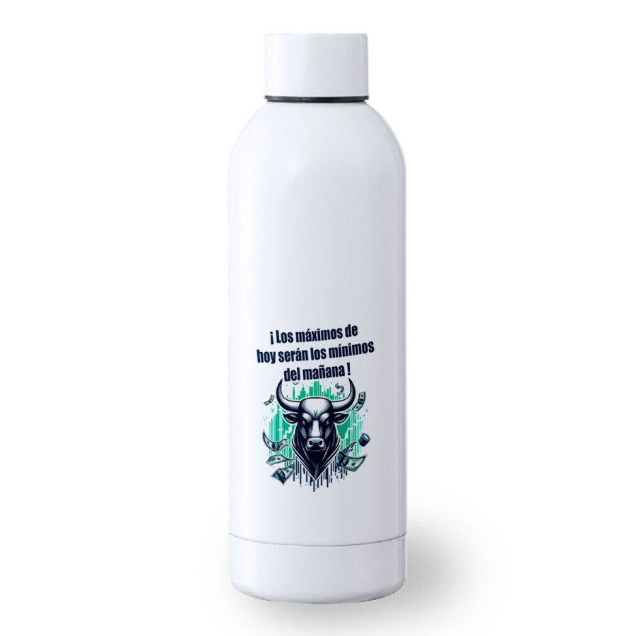 BIDON 500 ML ACERO INOXIDABLE inversores bolsa toro wall street Maximus deporte deportivo botella senderismo