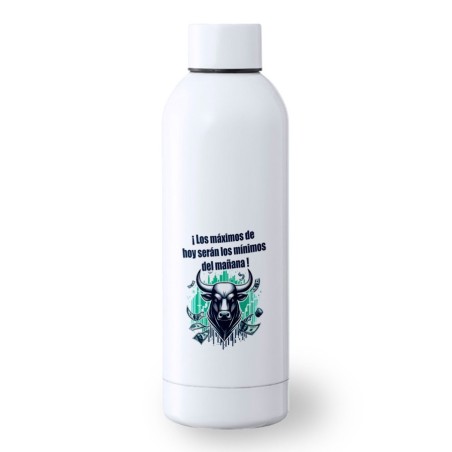 BIDON 500 ML ACERO INOXIDABLE inversores bolsa toro wall street Maximus deporte deportivo botella senderismo