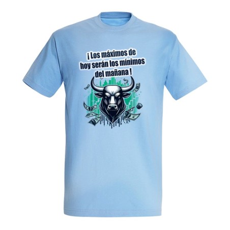 CAMISETA AZUL CIELO inversores bolsa toro wall street Maximus moda verano personalizada