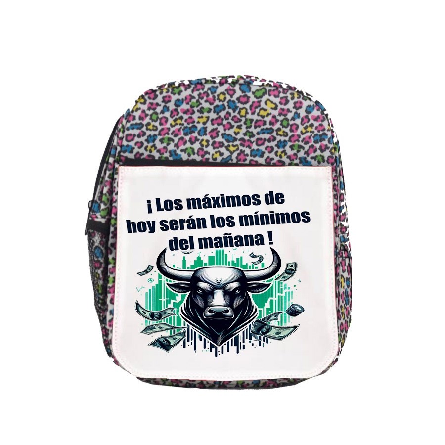 MOCHILA LUNARES ESTAMPADO inversores bolsa toro wall street Maximus escolar personalizado picnic excursión deporte