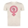 CAMISETA BLANCO NATURAL IMAGEN A COLOR LOGO FEMINISTAS MENSAJE moda verano tshirt