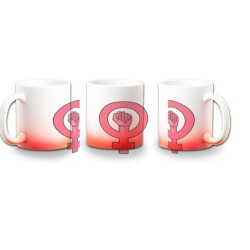 TAZA CON DEGRADADO LOGO FEMINISTAS MENSAJE color personalizada