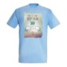 CAMISETA AZUL CIELO calmate y sonrie keep calm and smile frase graciosa moda verano personalizada
