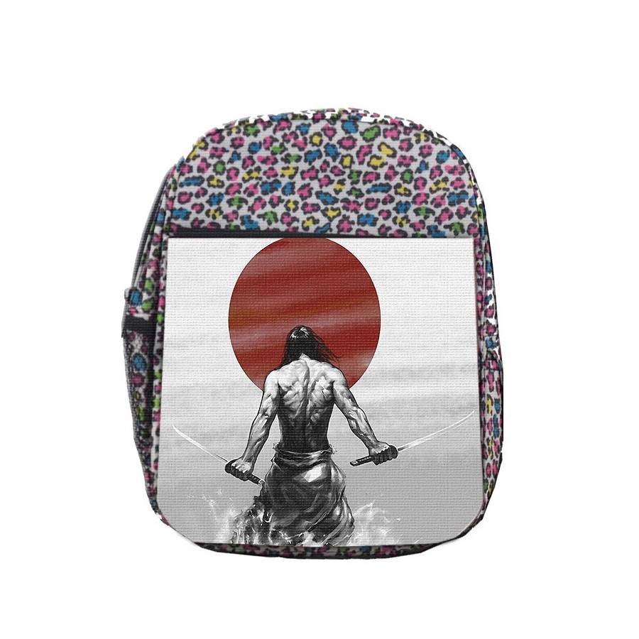 MOCHILA LUNARES ESTAMPADO ronin samurai vagabundo espadachin guerrero escolar personalizado picnic excursión deporte