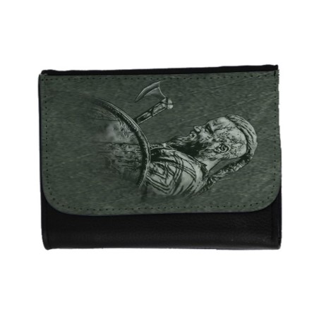 BILLETERA BILLETERO vikingo vikingos honor guerrero valhala hacha unisex negro monedero