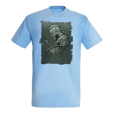 CAMISETA AZUL CIELO vikingo vikingos honor guerrero valhala hacha moda verano personalizada