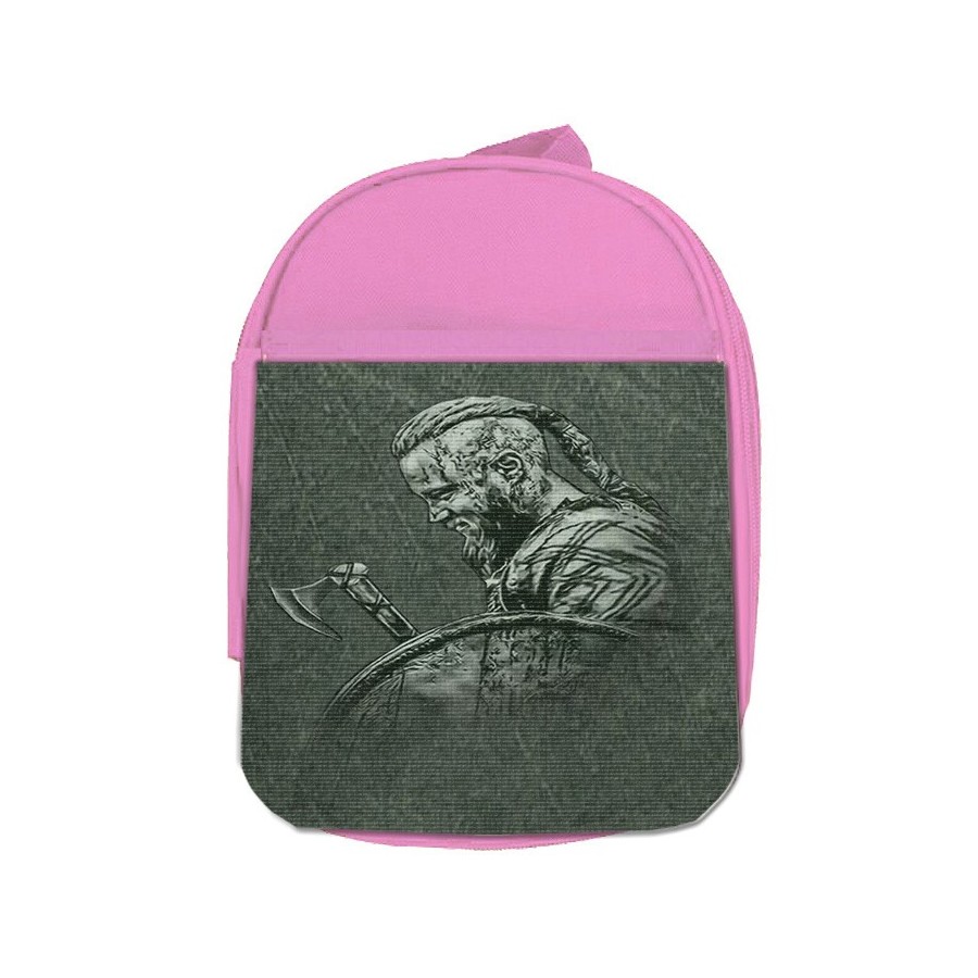 MOCHILA ROSA vikingo vikingos honor guerrero valhala hacha escolar personalizado picnic excursión deporte