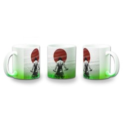 TAZA CON DEGRADADO ronin samurai vagabundo espadachin guerrero color personalizada