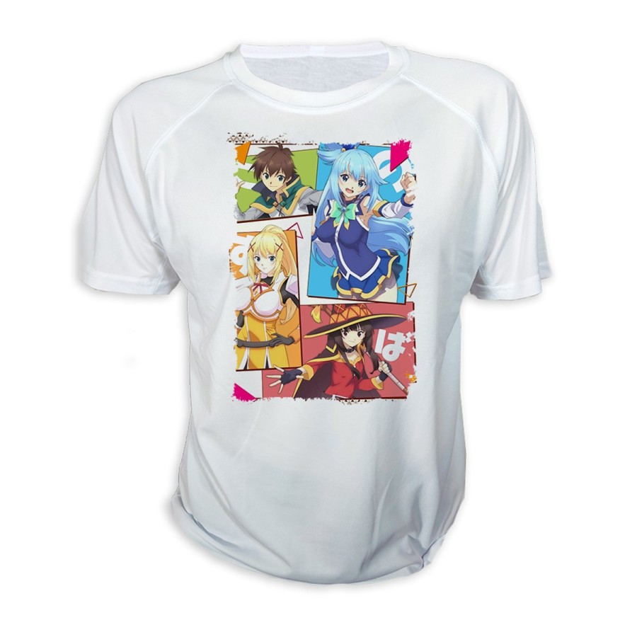 CAMISETA konosuba saga 3 personajes manga fanart personalizada