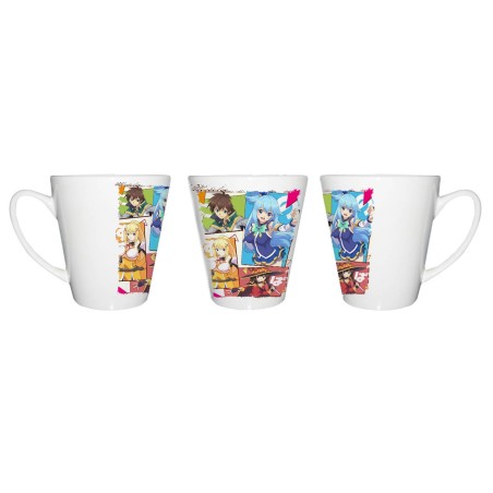 TAZA CÓNICA konosuba saga 3 personajes manga fanart conica personalizada