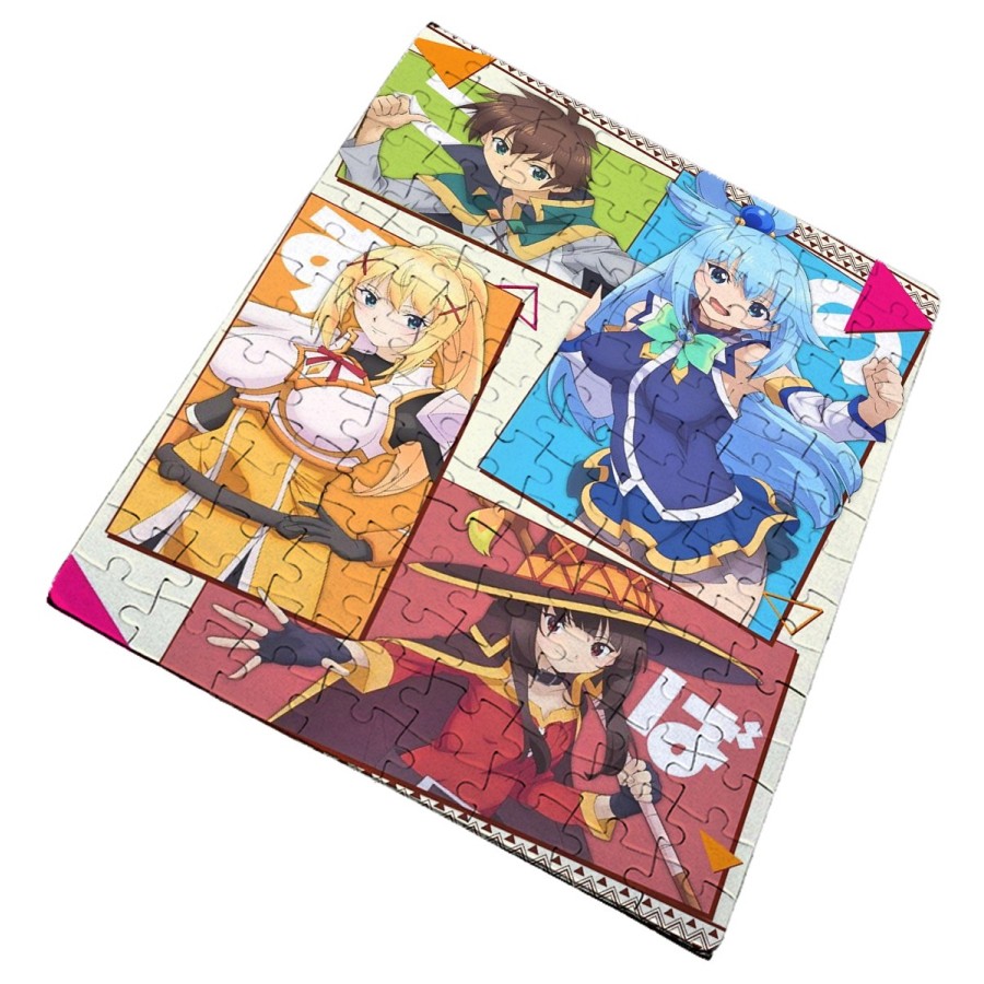 PUZZLE DE TAMAÑO Y PIEZAS A ELEGIR konosuba saga 3 personajes manga fanart rompecabezas educativo puzle