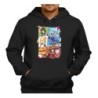 SUDADERA NEGRA CON CAPUCHA konosuba saga 3 personajes manga fanart adulto poliester algodón personalizada