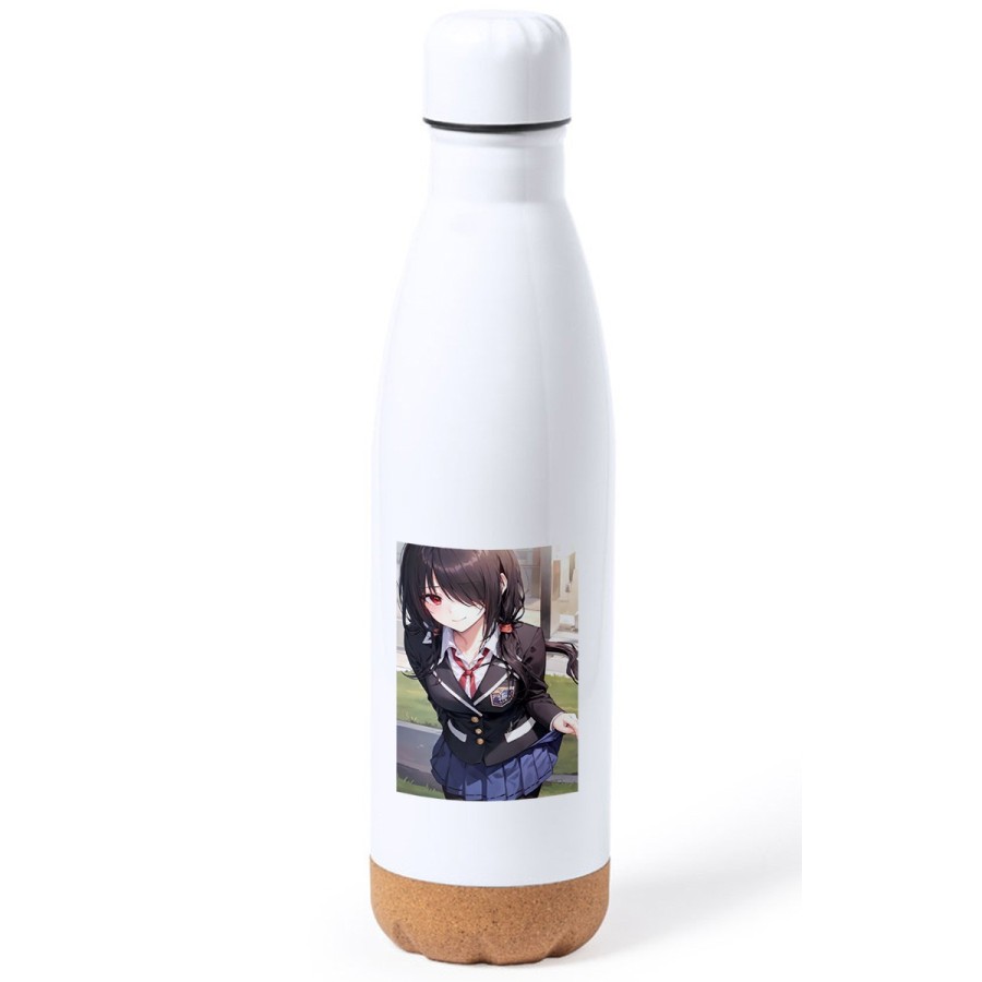 BIDON 750 ML ACERO INOXIDABLE ADORNO DE CORCHO date a live kurumi casual ropa moderna tapon botella