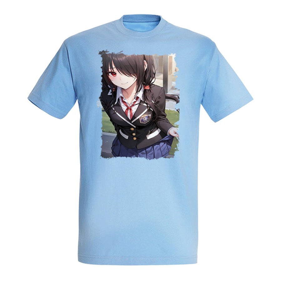CAMISETA AZUL CIELO date a live kurumi casual ropa moderna moda verano personalizada