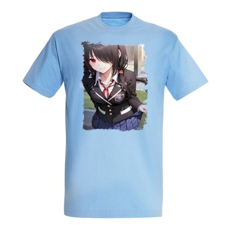 CAMISETA AZUL CIELO date a live kurumi casual ropa moderna moda verano personalizada