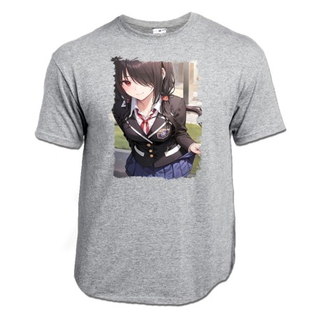 CAMISETA GRIS MEZCLA date a live kurumi casual ropa moderna moda verano personalizada