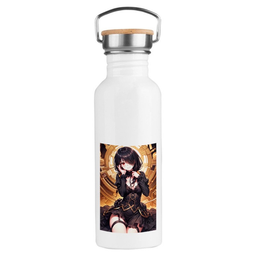 BIDON 750 ML ACERO INOXIDABLE ESTILO RETRO date a live kurumi ropa novia cita romance amor deporte deportivo botella