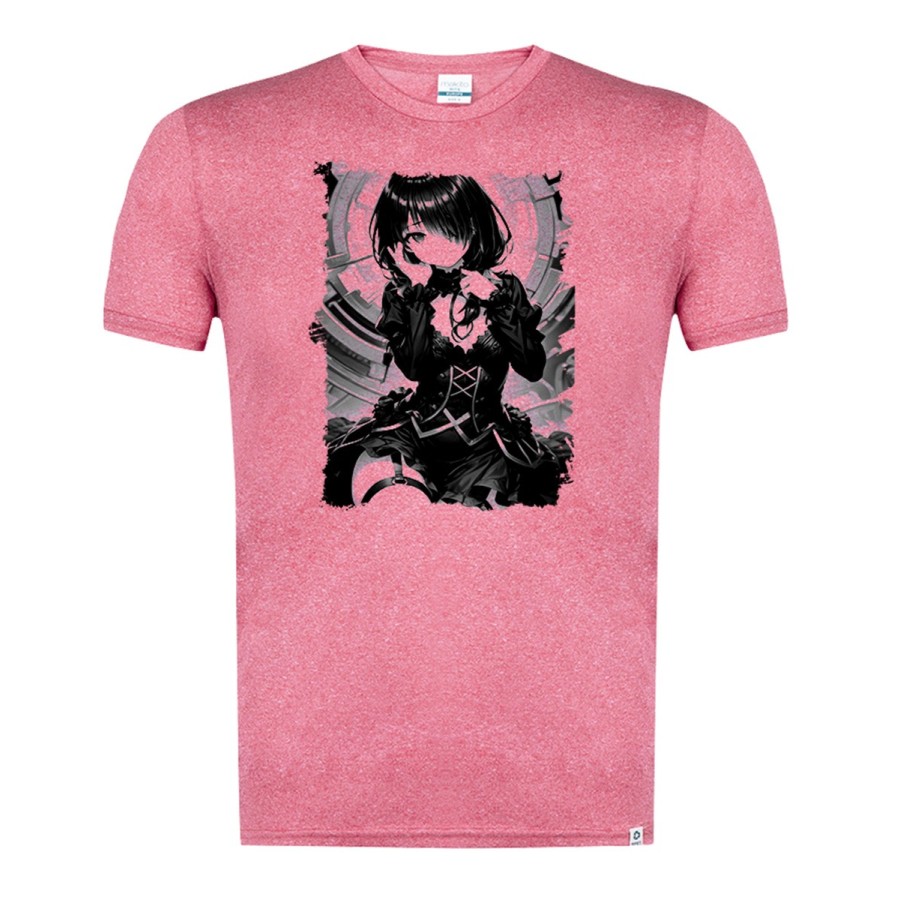 CAMISETA ROJA MEZCLA CON IMAGEN EN TONALIDADES NEGRAS date a live kurumi ropa novia cita romance amor tshirt