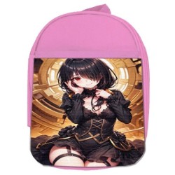 MOCHILA ROSA date a live kurumi ropa novia cita romance amor escolar personalizado picnic excursión deporte