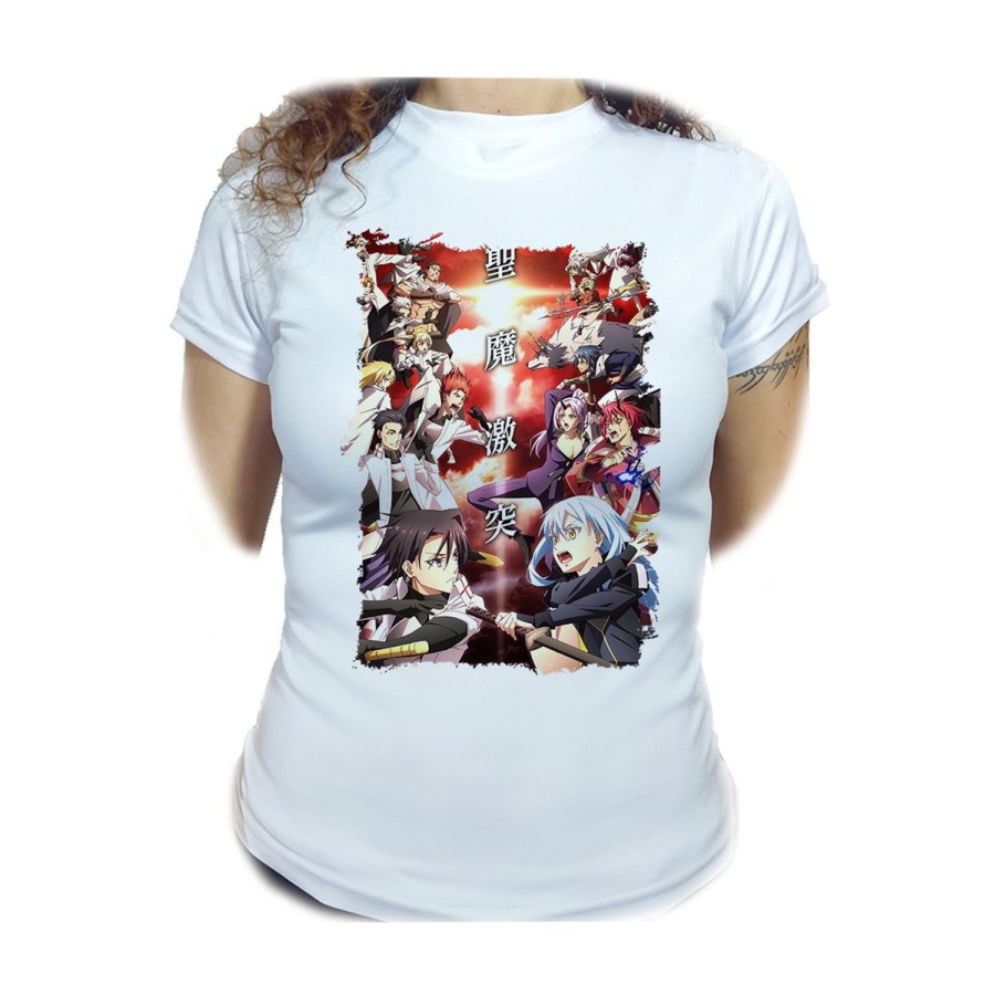 CAMISETA MUJER tensei shitara slime datta ken saga 3 caballeros moda personalizada