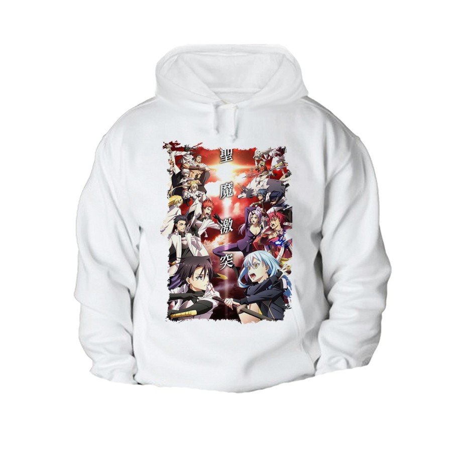 SUDADERA CON CAPUCHA tensei shitara slime datta ken saga 3 caballeros CON BOLSILLOS