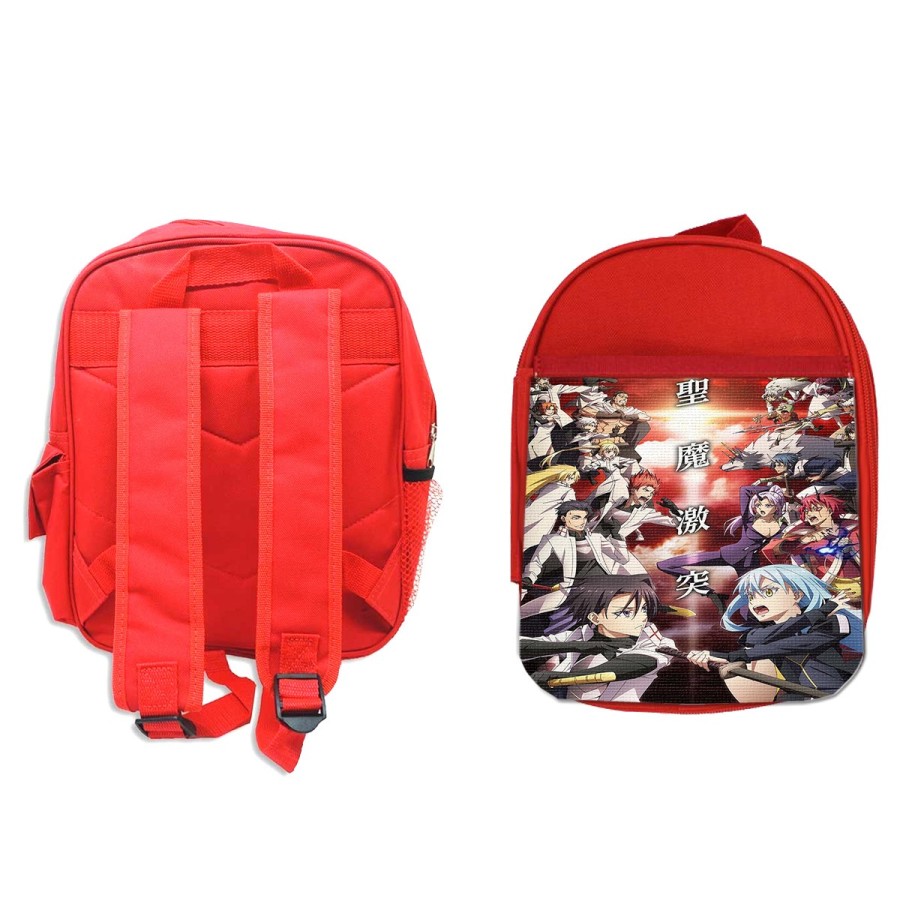 MOCHILA ROJA tensei shitara slime datta ken saga 3 caballeros colegio picnic excursión deporte niños