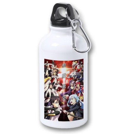 BIDON 400ML METALICO tensei shitara slime datta ken saga 3 caballeros para viaje y deporte