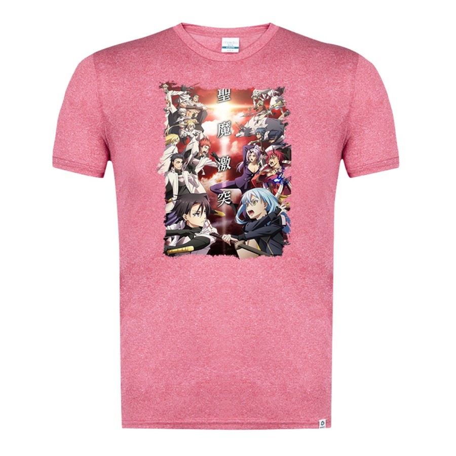 CAMISETA ROJA MEZCLA tensei shitara slime datta ken saga 3 caballeros moda verano tshirt