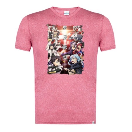 CAMISETA ROJA MEZCLA tensei shitara slime datta ken saga 3 caballeros moda verano tshirt