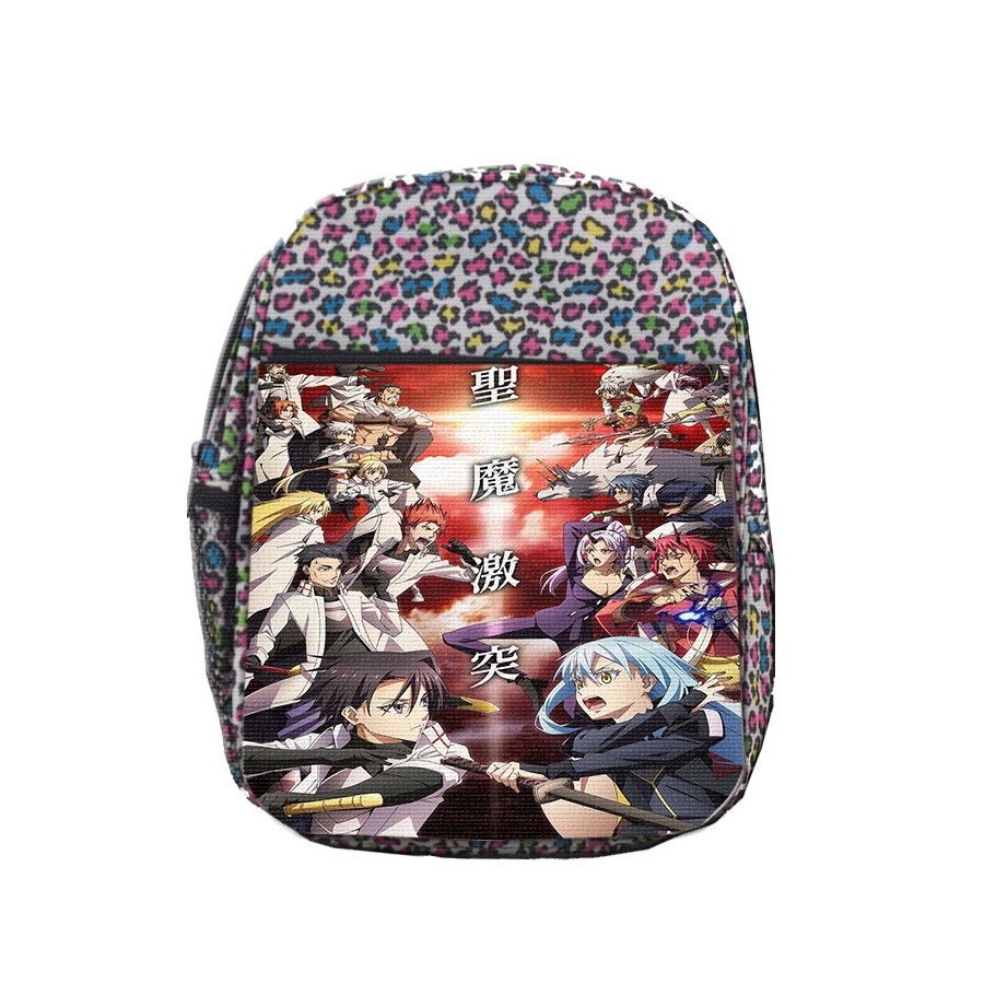 MOCHILA LUNARES ESTAMPADO tensei shitara slime datta ken saga 3 caballeros escolar personalizado picnic excursión deporte