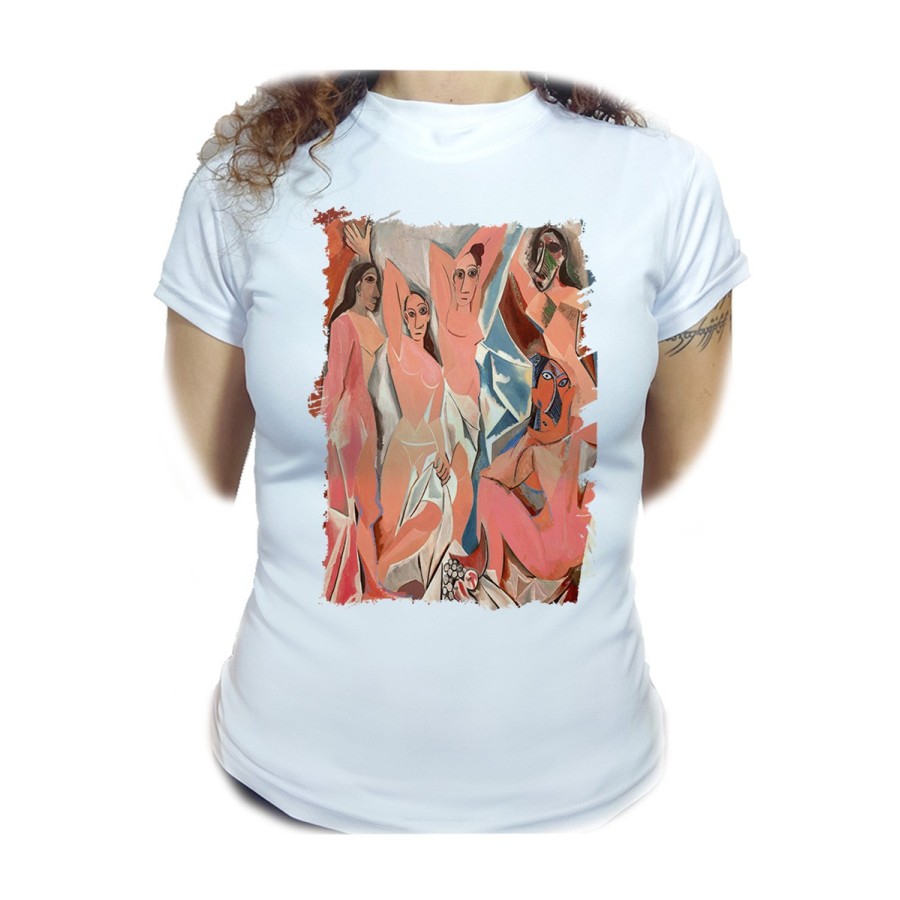 CAMISETA MUJER cuadro las señoritas de Avignon Pablo Picasso pintor moda personalizada