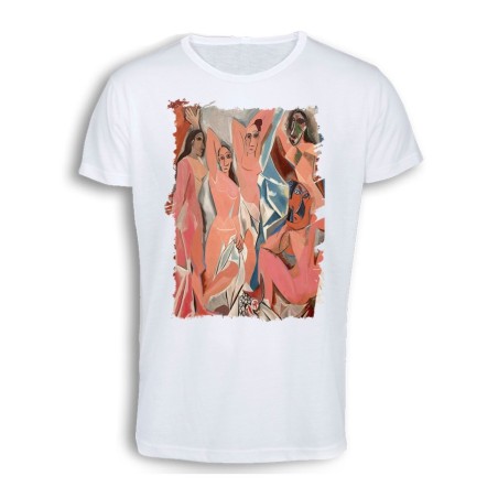 CAMISETA TACTO ALGODÓN cuadro las señoritas de Avignon Pablo Picasso pintor cómoda personalizada