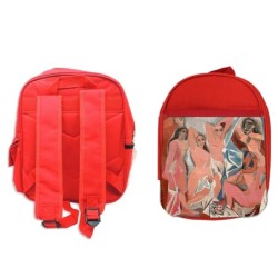 MOCHILA ROJA cuadro las señoritas de Avignon Pablo Picasso pintor colegio picnic excursión deporte niños