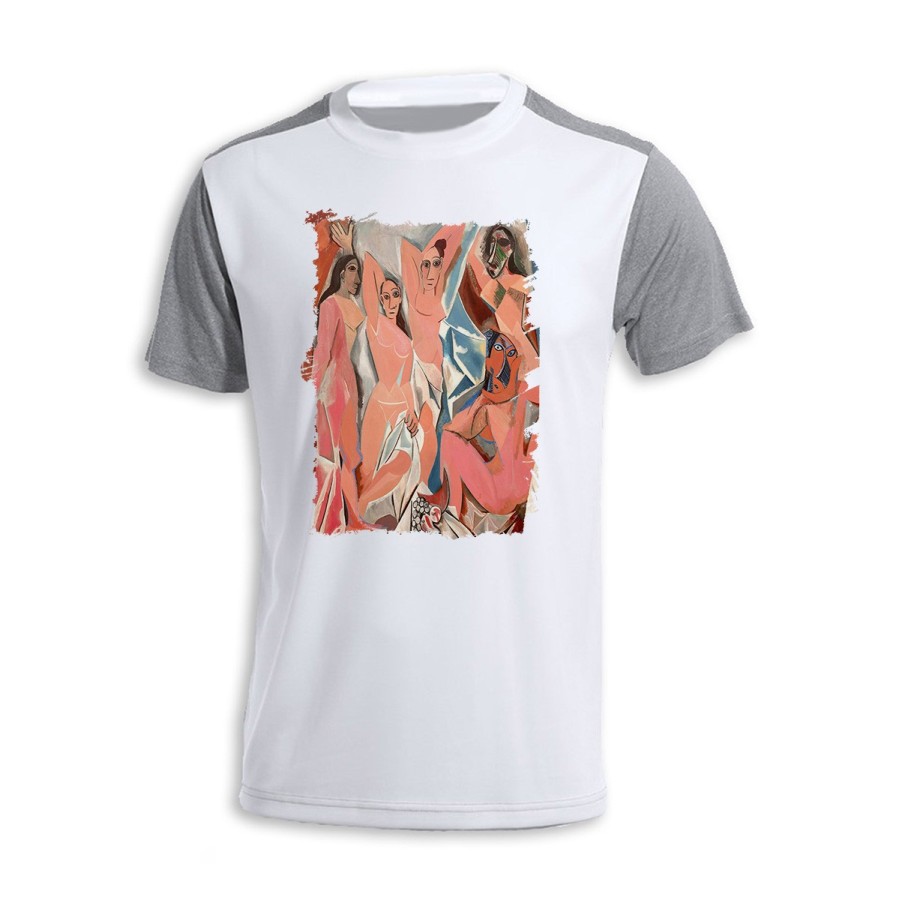 CAMISETA DISEÑO BICOLOR cuadro las señoritas de Avignon Pablo Picasso pintor personalizada