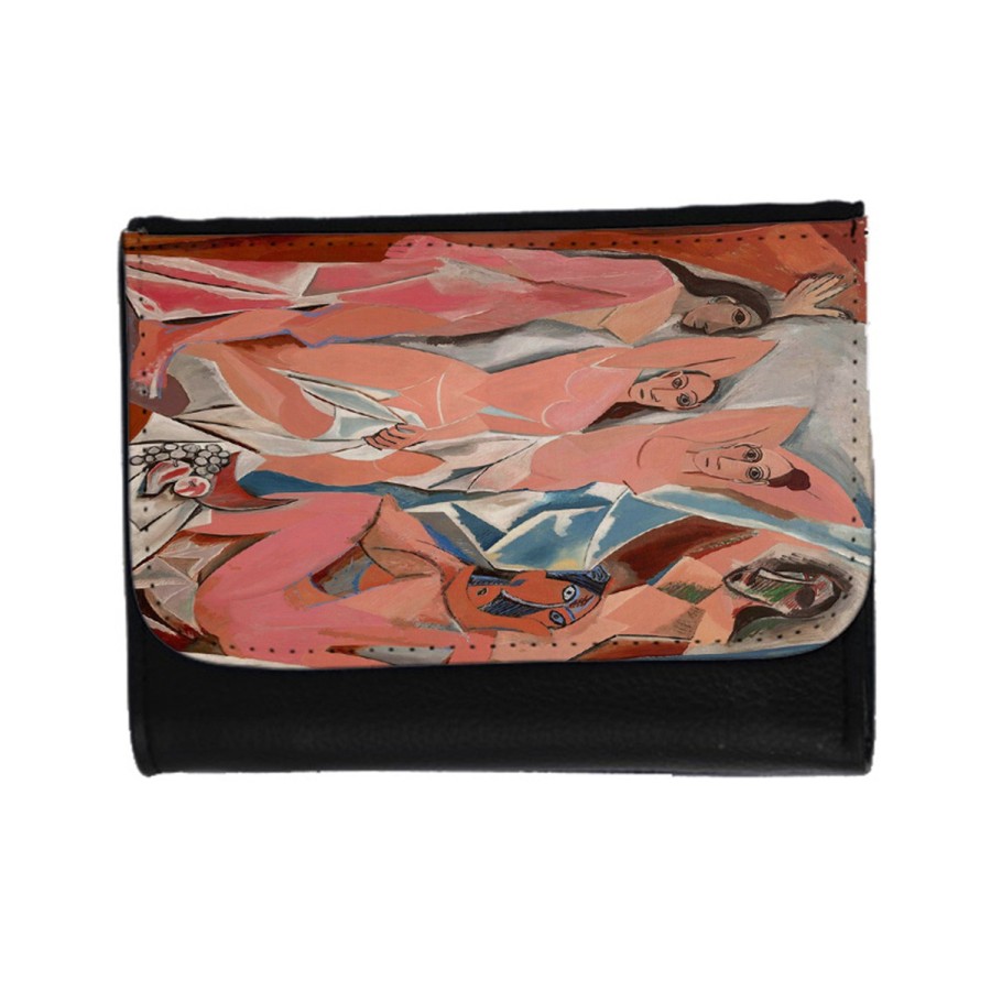 BILLETERA BILLETERO cuadro las señoritas de Avignon Pablo Picasso pintor unisex negro monedero