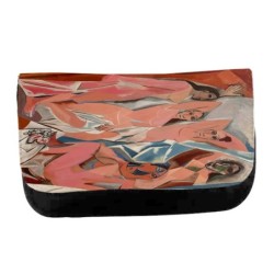 ESTUCHE NECESER DE LONA cuadro las señoritas de Avignon Pablo Picasso pintor unisex negro bolsa aseo multiusos