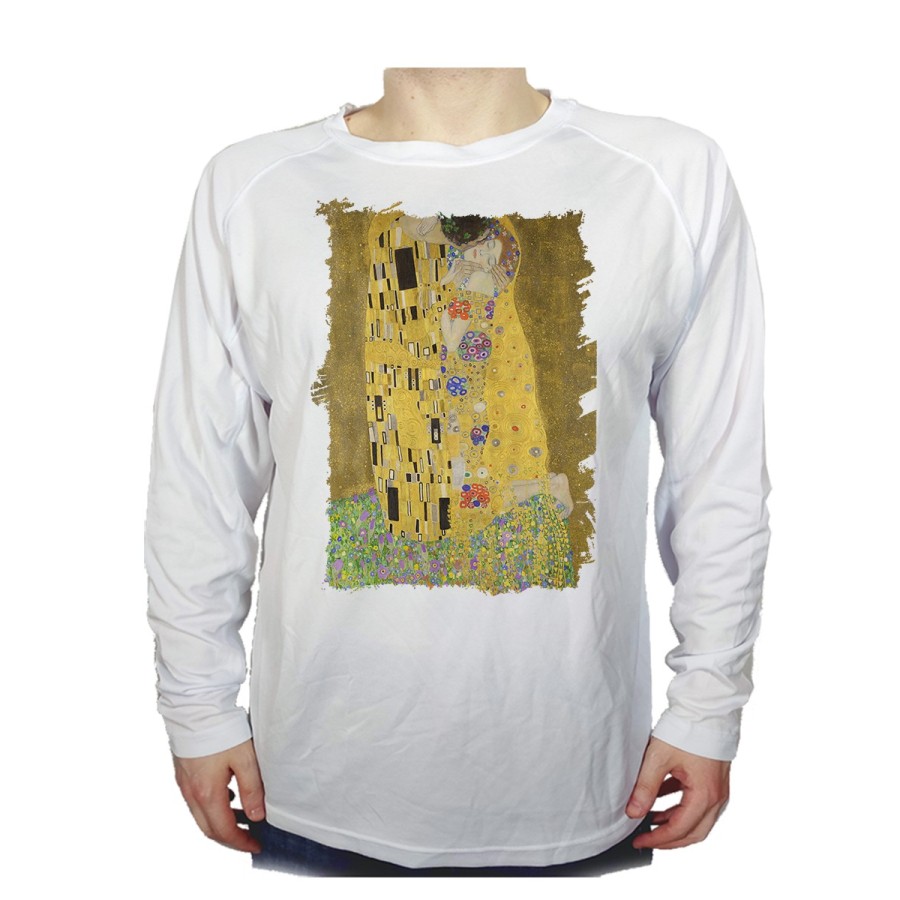 CAMISETA MANGA LARGA cuadro el beso Gustav Klint pintor clasico pintura personalizada