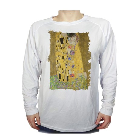 CAMISETA MANGA LARGA cuadro el beso Gustav Klint pintor clasico pintura personalizada