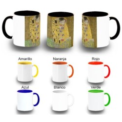 TAZA COLORES cuadro el beso...