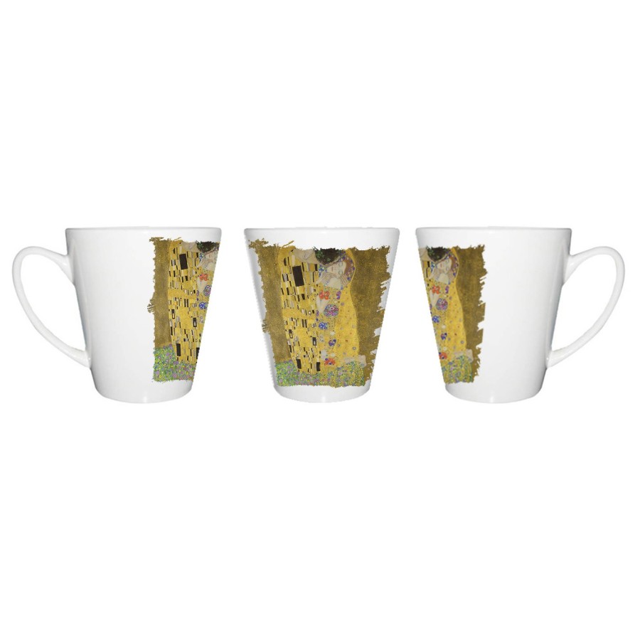 TAZA CÓNICA cuadro el beso Gustav Klint pintor clasico pintura conica personalizada