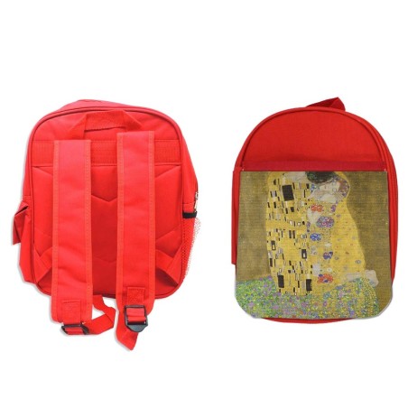 MOCHILA ROJA cuadro el beso Gustav Klint pintor clasico pintura colegio picnic excursión deporte niños