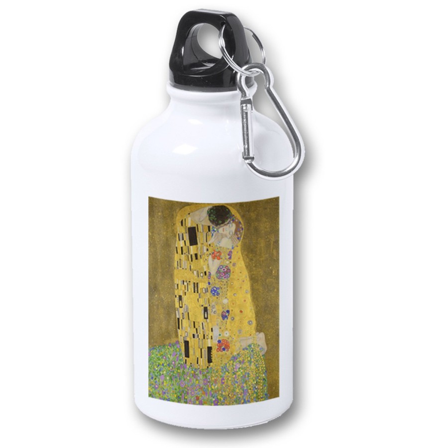 BIDON 400ML METALICO cuadro el beso Gustav Klint pintor clasico pintura para viaje y deporte