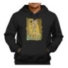 SUDADERA NEGRA CON CAPUCHA cuadro el beso Gustav Klint pintor clasico pintura adulto poliester algodón personalizada