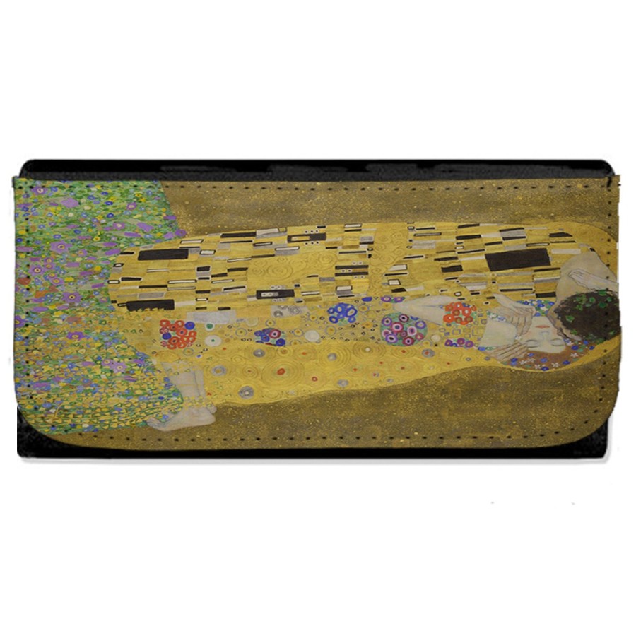 BILLETERA BILLETERO cuadro el beso Gustav Klint pintor clasico pintura mujer señora negro monedero