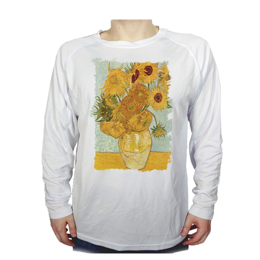 CAMISETA MANGA LARGA cuadro los girasoles Vincent van Gogh pintor personalizada