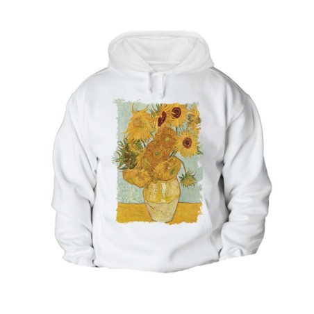 SUDADERA CON CAPUCHA cuadro los girasoles Vincent van Gogh pintor CON BOLSILLOS