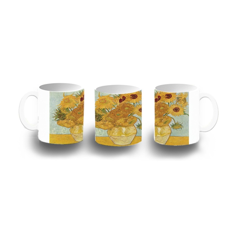 TAZA DE PLASTICO cuadro los girasoles Vincent van Gogh pintor niños personalizada