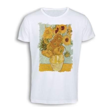 CAMISETA TACTO ALGODÓN cuadro los girasoles Vincent van Gogh pintor cómoda personalizada