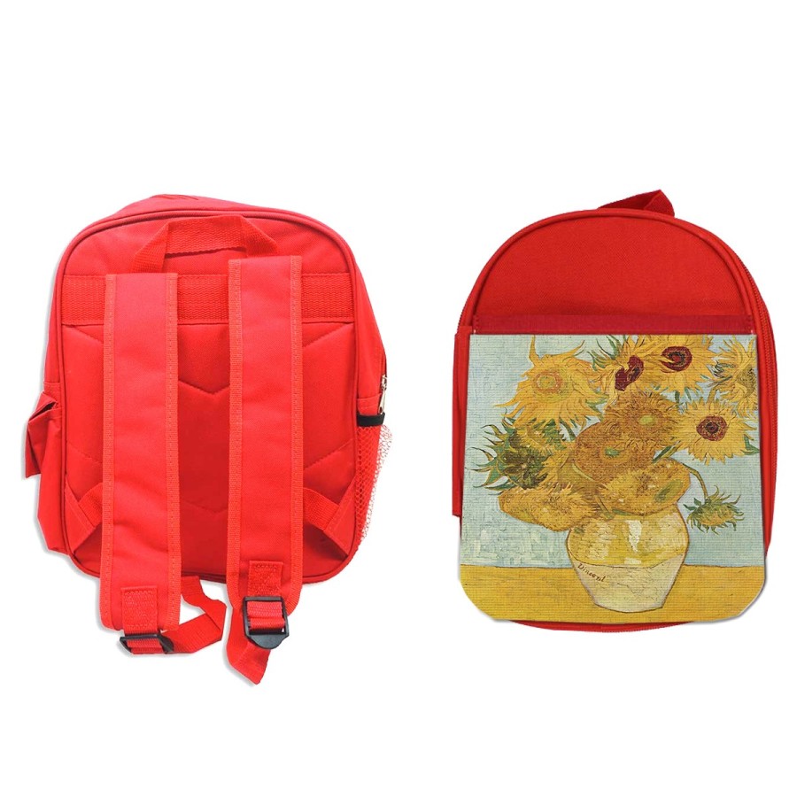 MOCHILA ROJA cuadro los girasoles Vincent van Gogh pintor colegio picnic excursión deporte niños